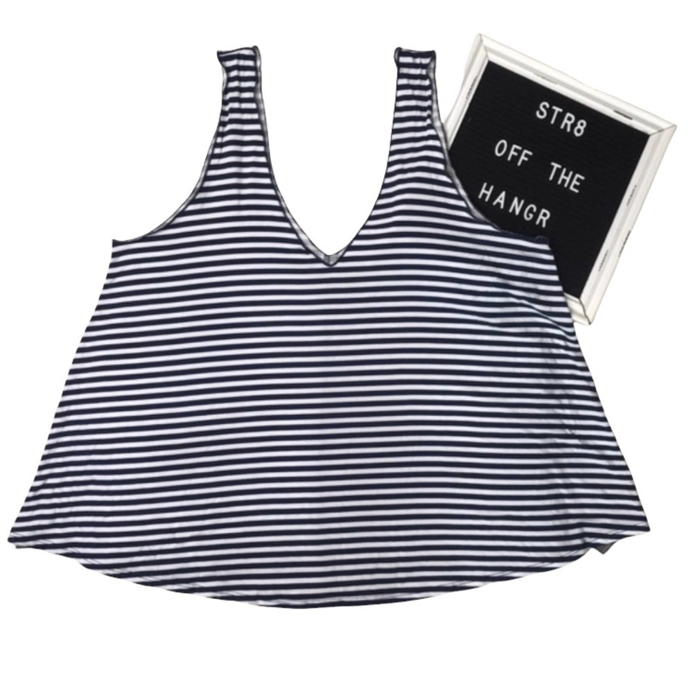 NWOT Abound blue striped v-neck blouse size XL women extra large shirt